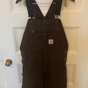 Carhartt Dark Brown insulated Bib Overalls